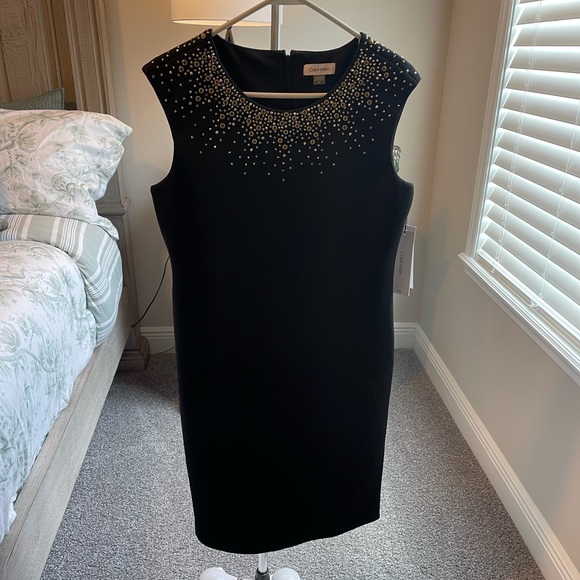 NWT Calvin Klein Rhinestone Embellished Dress - Picture 1 of 5